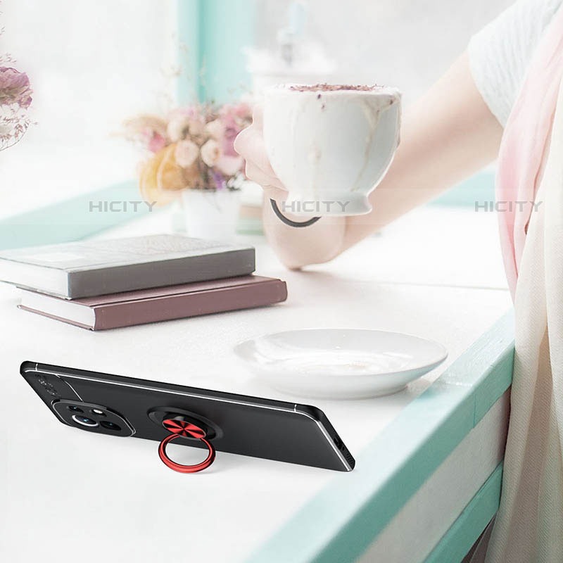 Custodia Silicone Ultra Sottile Morbida Cover con Magnetico Anello Supporto K01 per Xiaomi Mi 11 Lite 5G NE