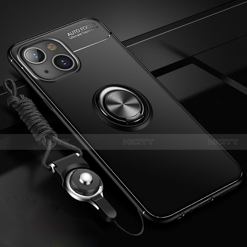 Custodia Silicone Ultra Sottile Morbida Cover con Magnetico Anello Supporto per Apple iPhone 14 Plus