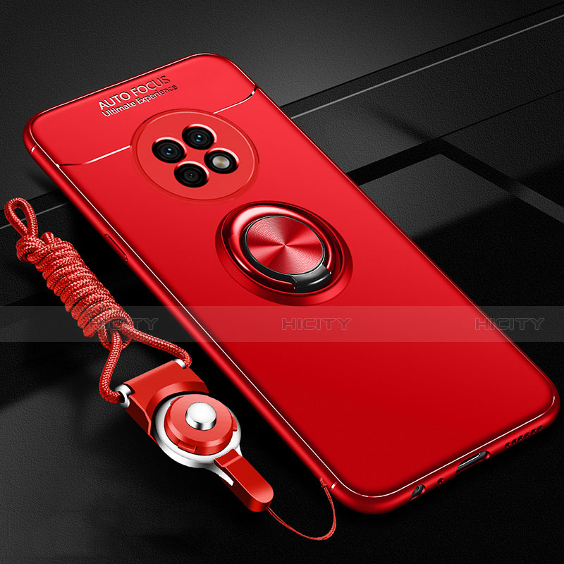 Custodia Silicone Ultra Sottile Morbida Cover con Magnetico Anello Supporto per Huawei Enjoy 20 Plus 5G Rosso