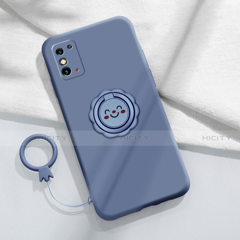 Custodia Silicone Ultra Sottile Morbida Cover con Magnetico Anello Supporto per Huawei Honor X10 Max 5G