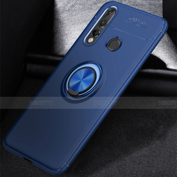 Custodia Silicone Ultra Sottile Morbida Cover con Magnetico Anello Supporto per Huawei Nova 4e Blu