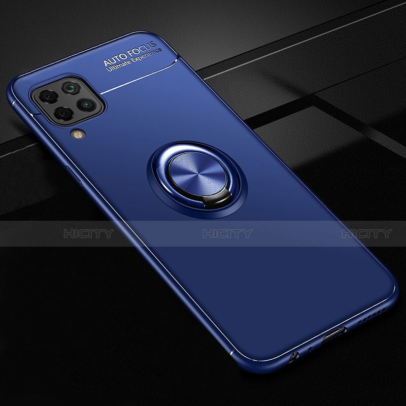 Custodia Silicone Ultra Sottile Morbida Cover con Magnetico Anello Supporto per Huawei Nova 6 SE Blu