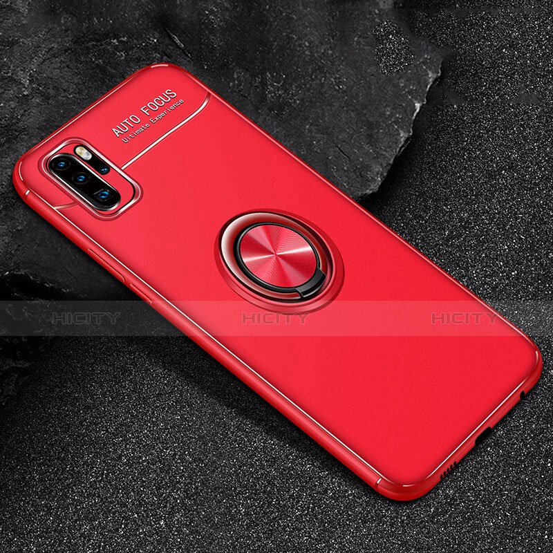 Custodia Silicone Ultra Sottile Morbida Cover con Magnetico Anello Supporto per Huawei P30 Pro