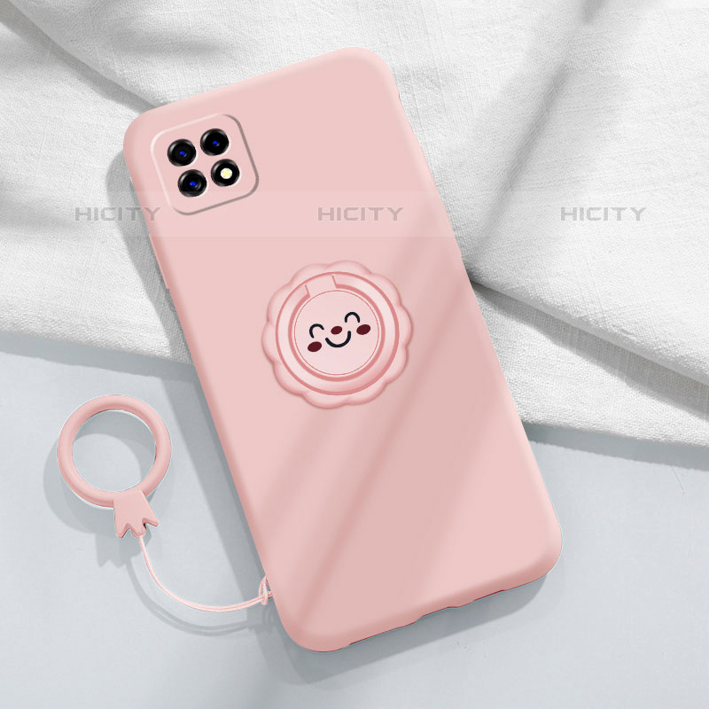 Custodia Silicone Ultra Sottile Morbida Cover con Magnetico Anello Supporto per Oppo A53 5G Rosa