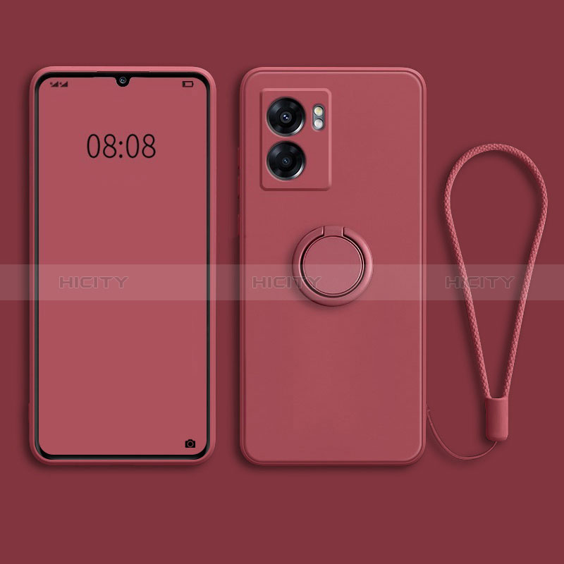 Custodia Silicone Ultra Sottile Morbida Cover con Magnetico Anello Supporto per Oppo A56S 5G