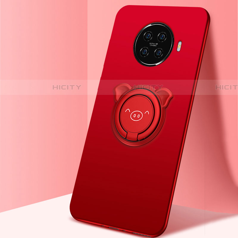 Custodia Silicone Ultra Sottile Morbida Cover con Magnetico Anello Supporto per Oppo Ace2 Rosso