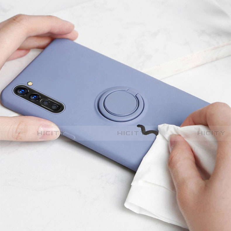 Custodia Silicone Ultra Sottile Morbida Cover con Magnetico Anello Supporto per Oppo F15