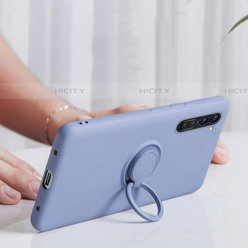 Custodia Silicone Ultra Sottile Morbida Cover con Magnetico Anello Supporto per Oppo Find X2 Lite