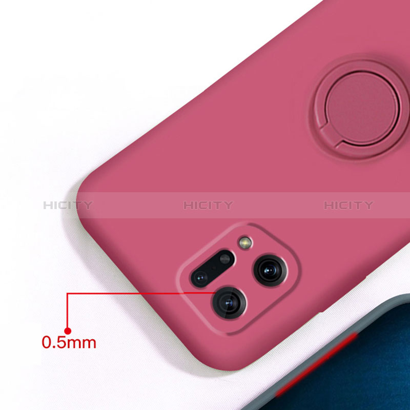 Custodia Silicone Ultra Sottile Morbida Cover con Magnetico Anello Supporto per Oppo Find X5 5G