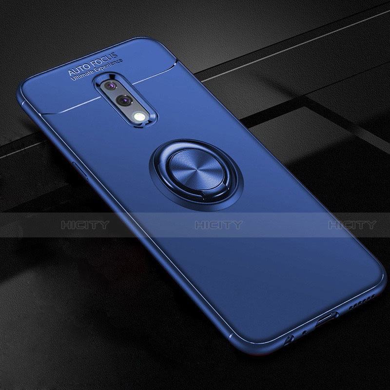 Custodia Silicone Ultra Sottile Morbida Cover con Magnetico Anello Supporto per Oppo K3 Blu