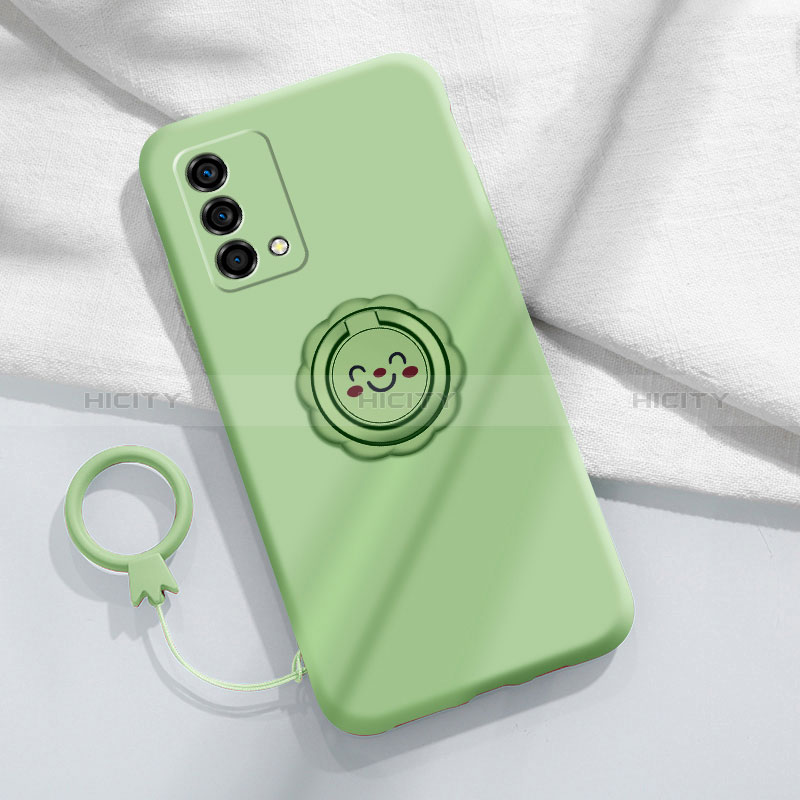 Custodia Silicone Ultra Sottile Morbida Cover con Magnetico Anello Supporto per Oppo K9 5G Verde