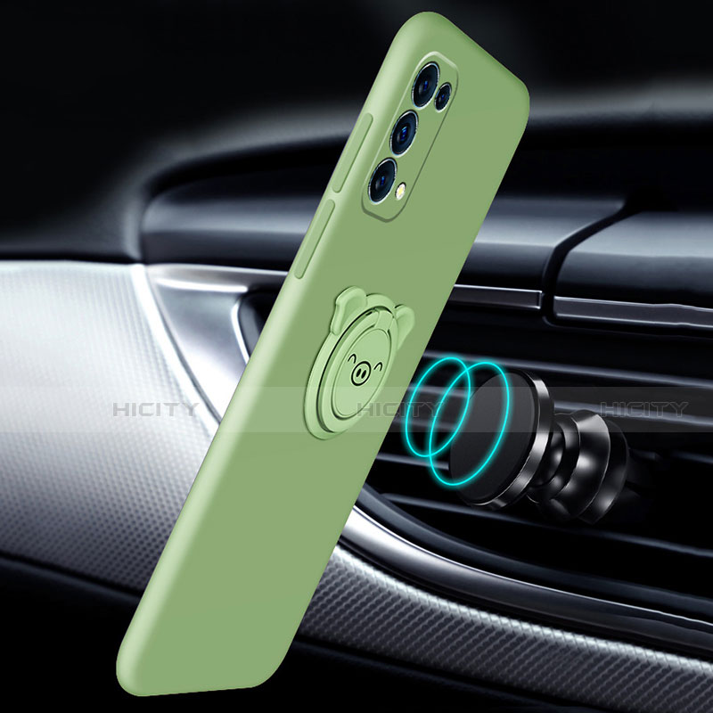 Custodia Silicone Ultra Sottile Morbida Cover con Magnetico Anello Supporto per Oppo Reno5 Pro 5G