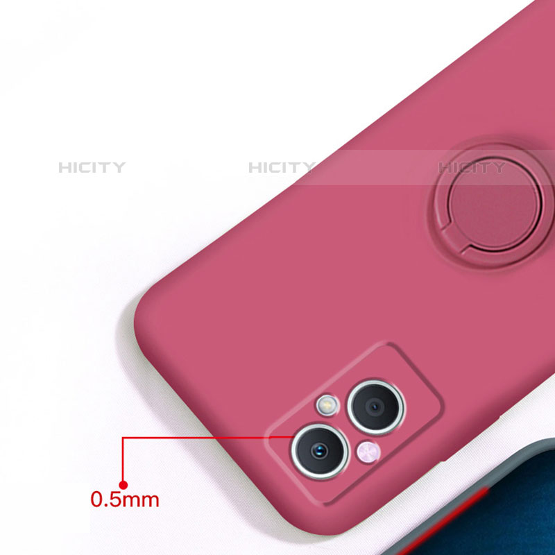 Custodia Silicone Ultra Sottile Morbida Cover con Magnetico Anello Supporto per Oppo Reno7 Z 5G