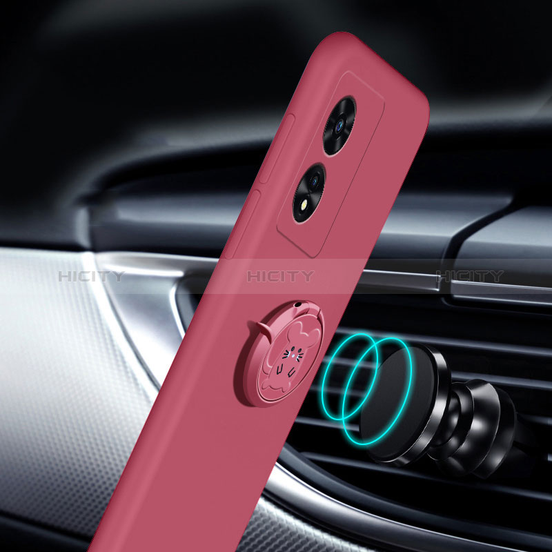 Custodia Silicone Ultra Sottile Morbida Cover con Magnetico Anello Supporto per Oppo Reno8 T 5G