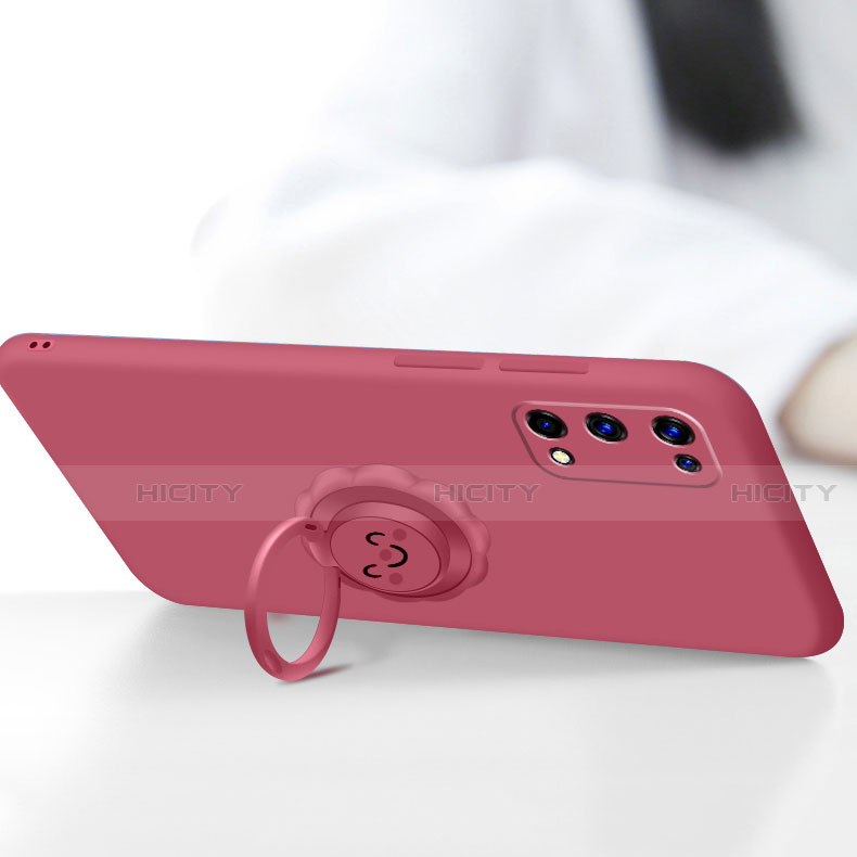 Custodia Silicone Ultra Sottile Morbida Cover con Magnetico Anello Supporto per Realme Q2 Pro 5G