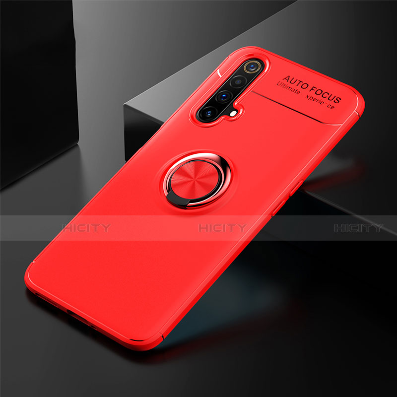 Custodia Silicone Ultra Sottile Morbida Cover con Magnetico Anello Supporto per Realme X3 Rosso