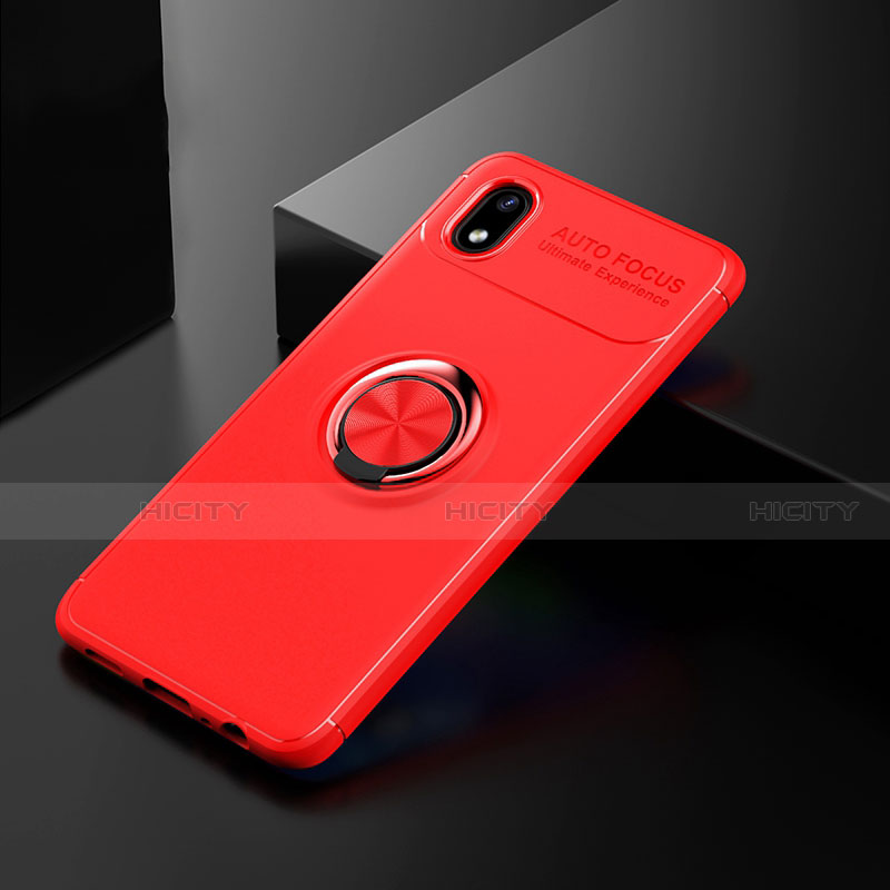 Custodia Silicone Ultra Sottile Morbida Cover con Magnetico Anello Supporto per Samsung Galaxy A01 Core Rosso