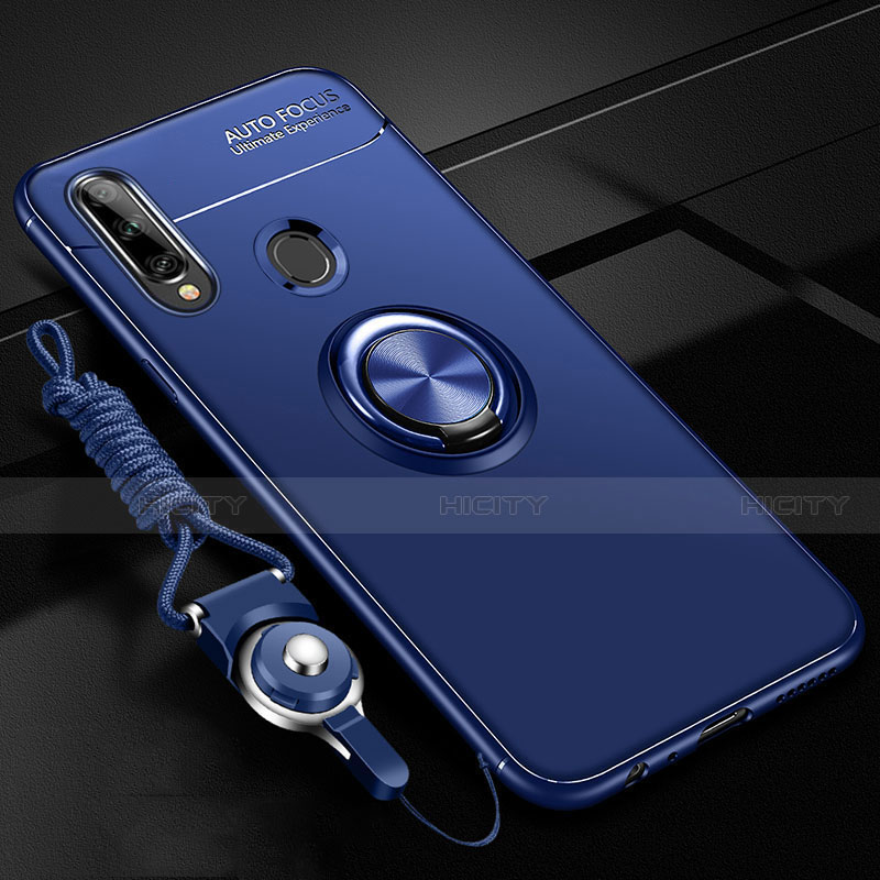 Custodia Silicone Ultra Sottile Morbida Cover con Magnetico Anello Supporto per Samsung Galaxy A20s Blu