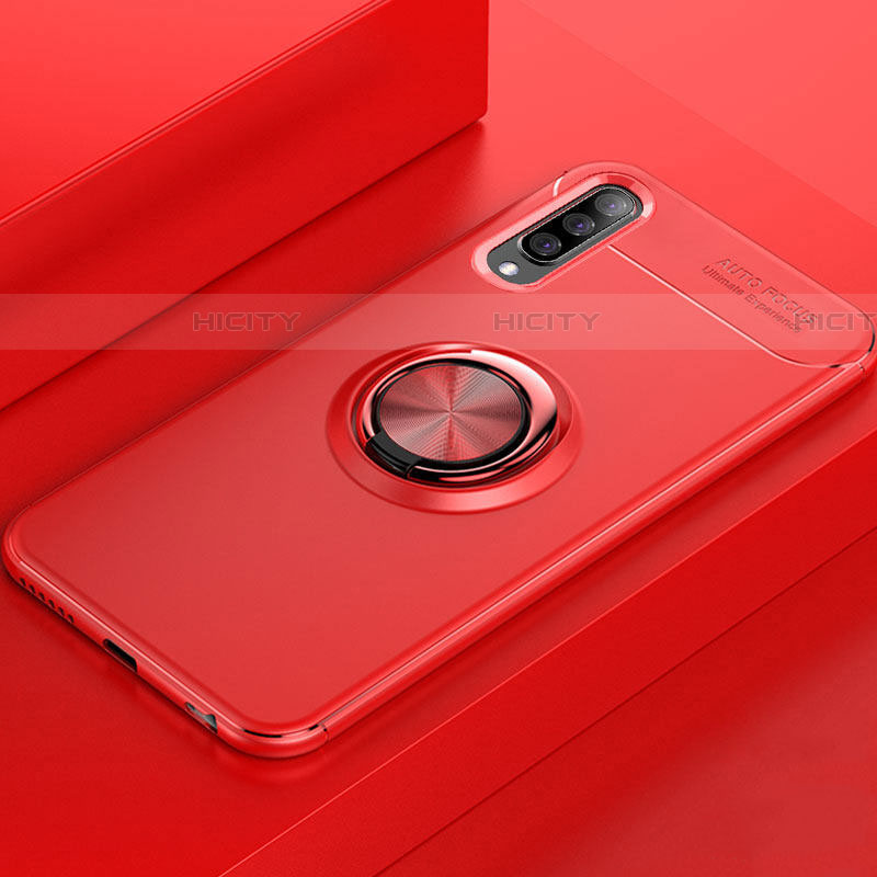 Custodia Silicone Ultra Sottile Morbida Cover con Magnetico Anello Supporto per Samsung Galaxy A70S Rosso