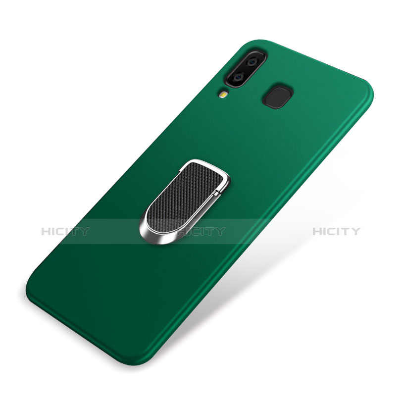 Custodia Silicone Ultra Sottile Morbida Cover con Magnetico Anello Supporto per Samsung Galaxy A8 Star Verde