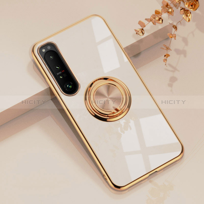 Custodia Silicone Ultra Sottile Morbida Cover con Magnetico Anello Supporto per Sony Xperia 1 III