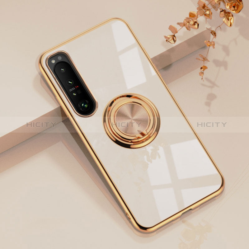 Custodia Silicone Ultra Sottile Morbida Cover con Magnetico Anello Supporto per Sony Xperia 10 III