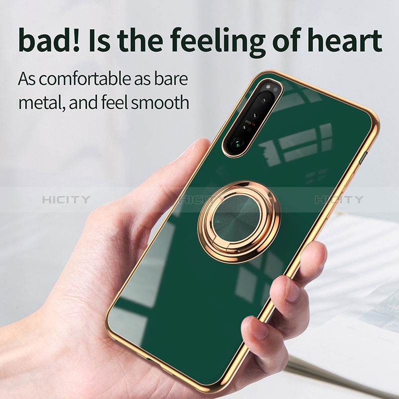 Custodia Silicone Ultra Sottile Morbida Cover con Magnetico Anello Supporto per Sony Xperia 10 III