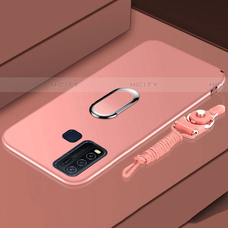 Custodia Silicone Ultra Sottile Morbida Cover con Magnetico Anello Supporto per Vivo Y50 Oro Rosa