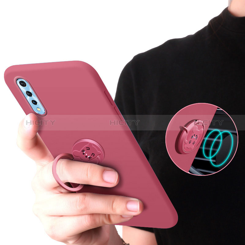 Custodia Silicone Ultra Sottile Morbida Cover con Magnetico Anello Supporto per Vivo Y7s