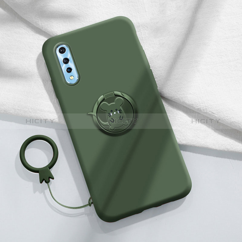 Custodia Silicone Ultra Sottile Morbida Cover con Magnetico Anello Supporto per Vivo Y7s