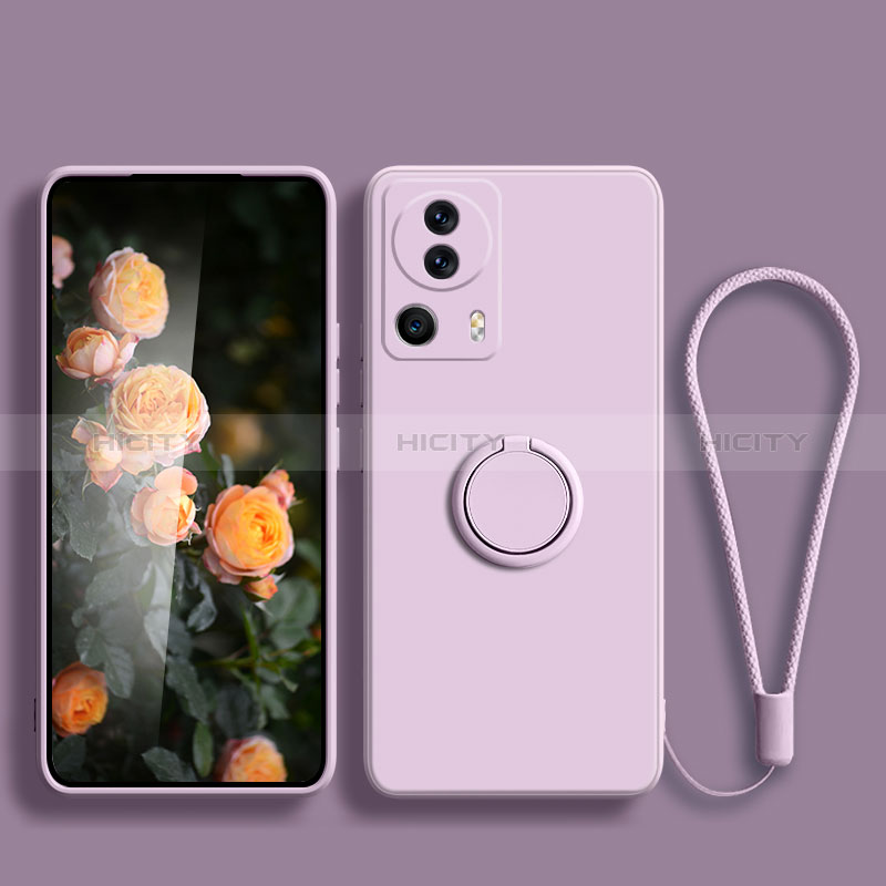 Custodia Silicone Ultra Sottile Morbida Cover con Magnetico Anello Supporto per Xiaomi Civi 2 5G Lavanda