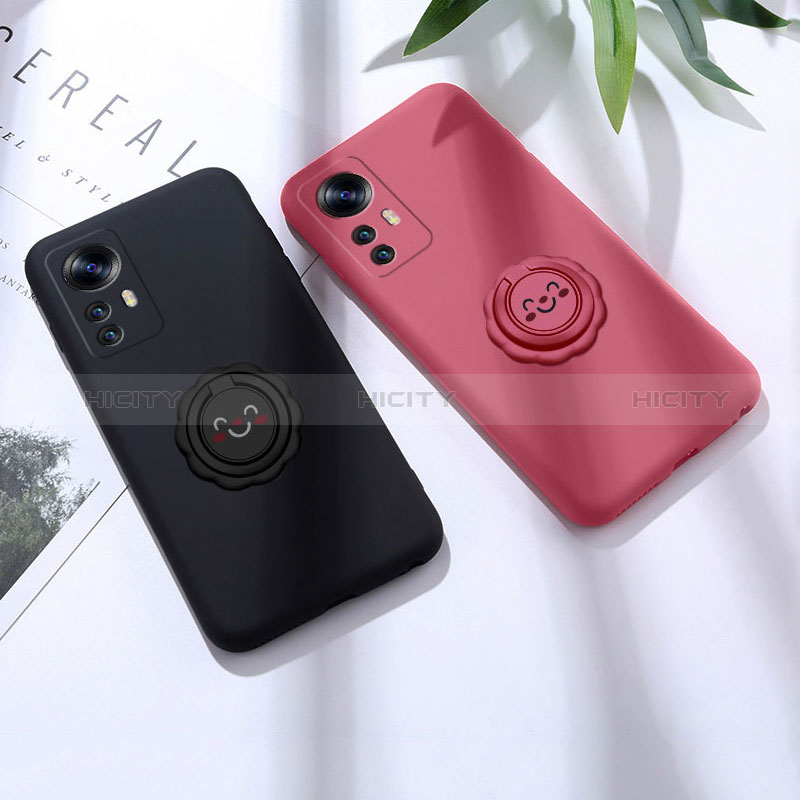 Custodia Silicone Ultra Sottile Morbida Cover con Magnetico Anello Supporto per Xiaomi Mi 12T 5G