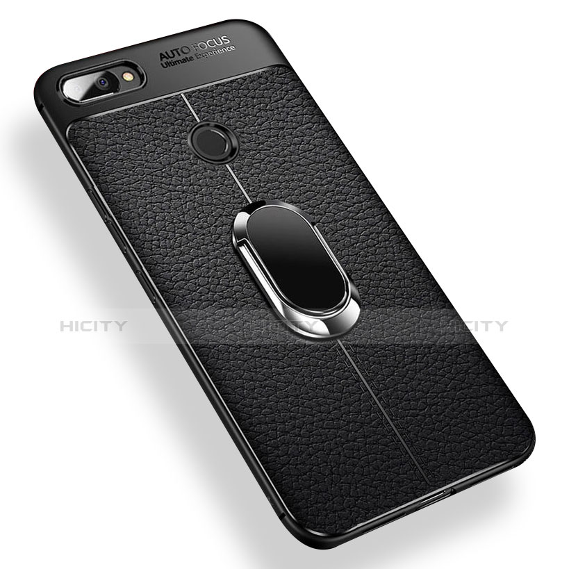 Custodia Silicone Ultra Sottile Morbida Cover con Magnetico Anello Supporto per Xiaomi Mi 8 Lite Nero