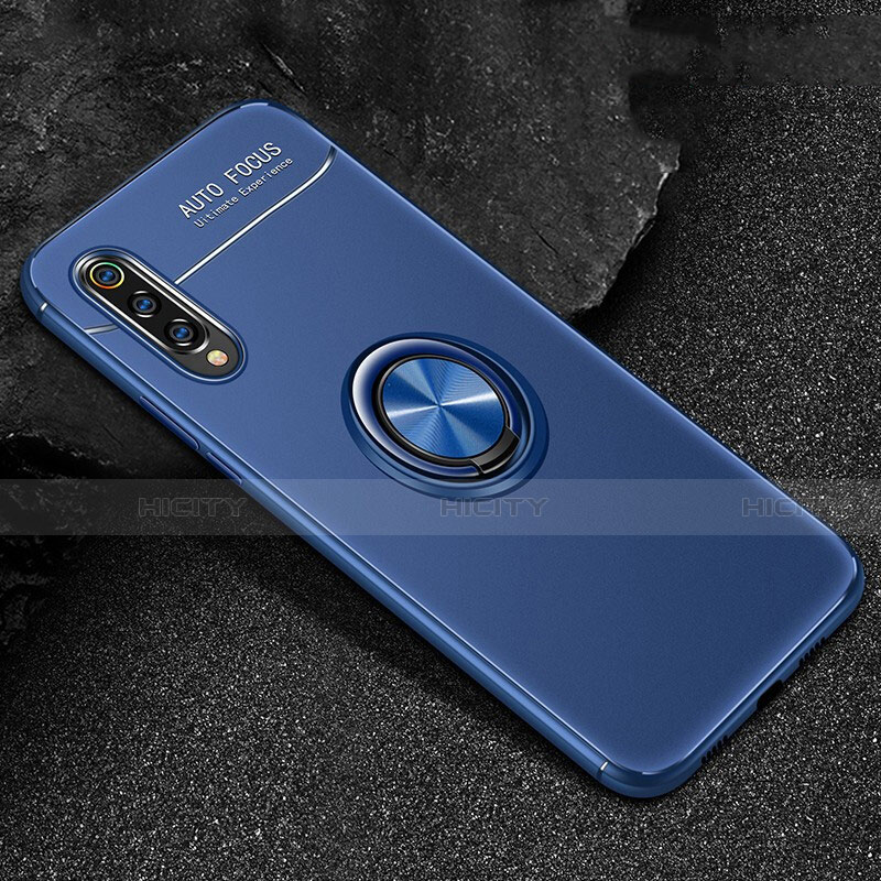 Custodia Silicone Ultra Sottile Morbida Cover con Magnetico Anello Supporto per Xiaomi Mi A3 Lite Blu