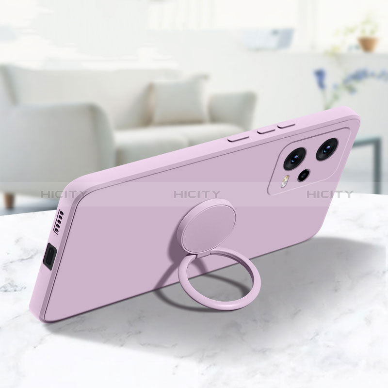 Custodia Silicone Ultra Sottile Morbida Cover con Magnetico Anello Supporto per Xiaomi Redmi Note 12 Pro+ Plus 5G