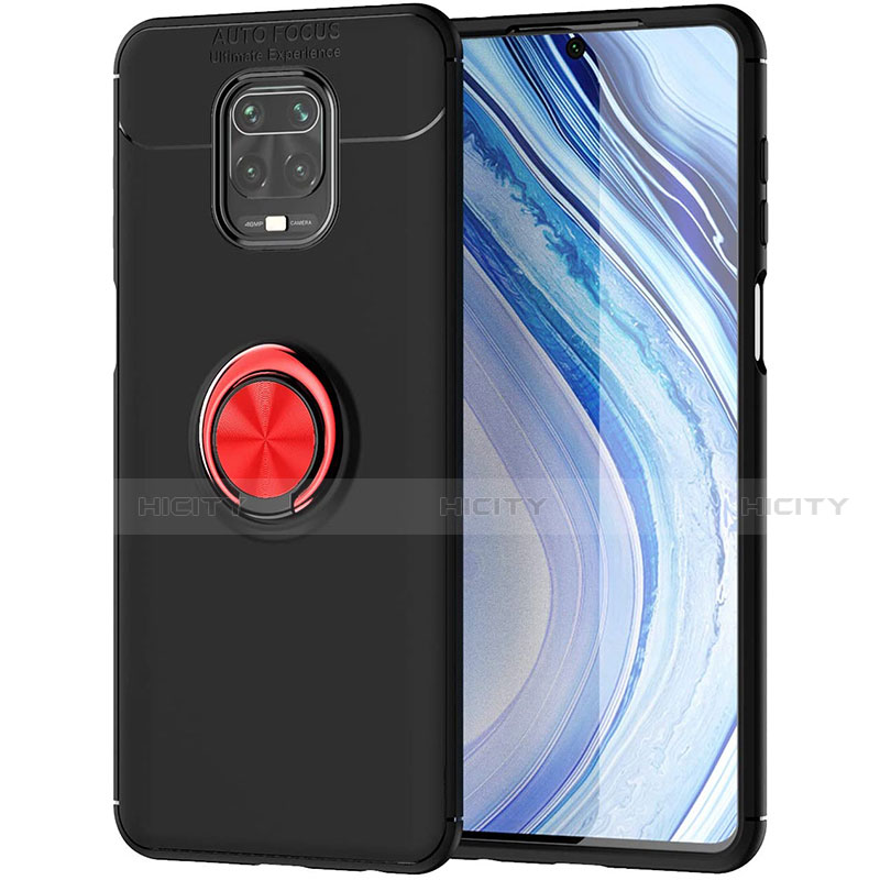 Custodia Silicone Ultra Sottile Morbida Cover con Magnetico Anello Supporto per Xiaomi Redmi Note 9 Pro