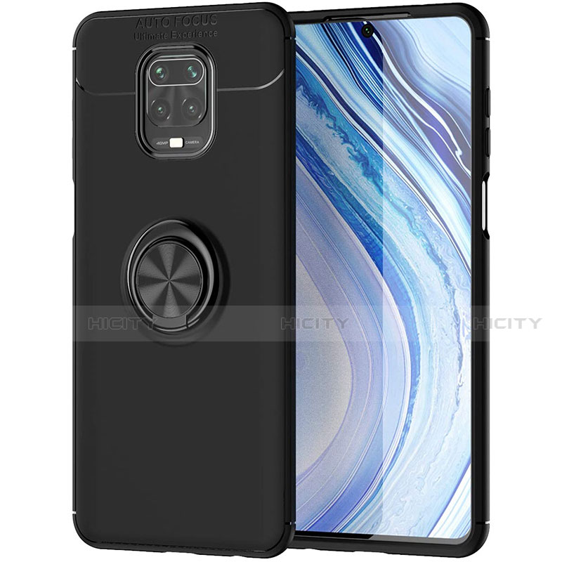 Custodia Silicone Ultra Sottile Morbida Cover con Magnetico Anello Supporto per Xiaomi Redmi Note 9 Pro