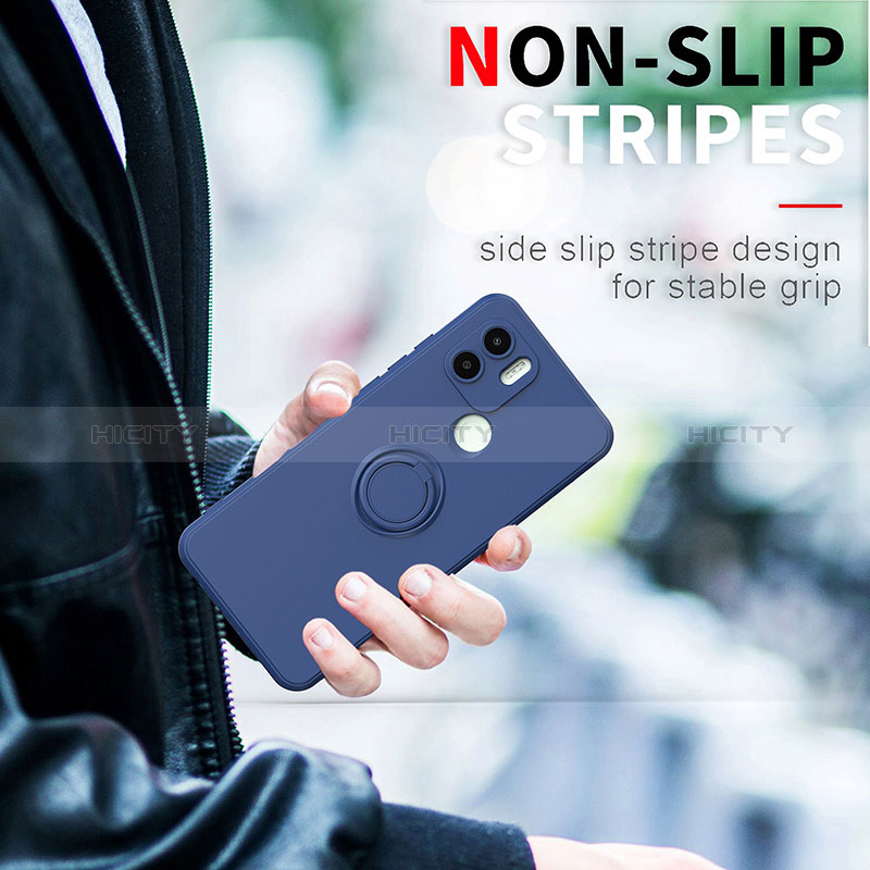 Custodia Silicone Ultra Sottile Morbida Cover con Magnetico Anello Supporto QW1 per Xiaomi Redmi A1 Plus