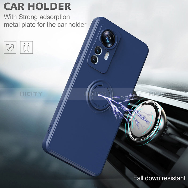 Custodia Silicone Ultra Sottile Morbida Cover con Magnetico Anello Supporto QW1 per Xiaomi Redmi K50 Ultra 5G