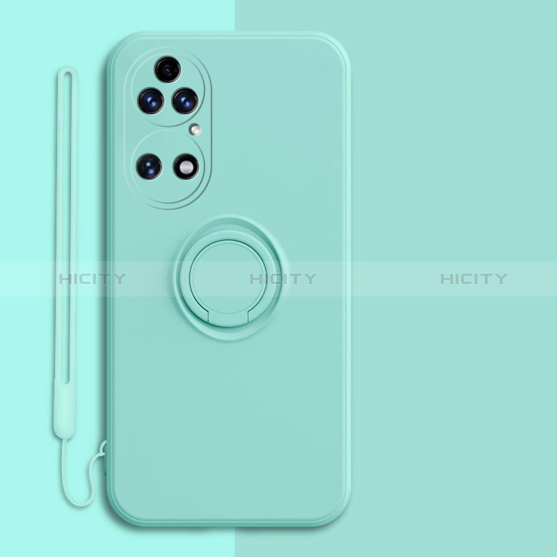 Custodia Silicone Ultra Sottile Morbida Cover con Magnetico Anello Supporto S01 per Huawei P50