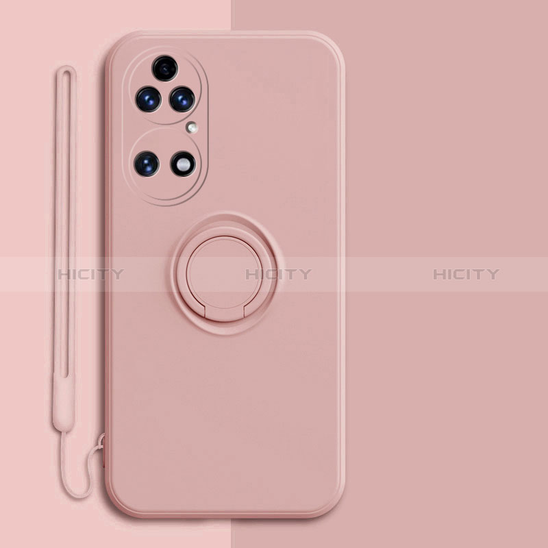 Custodia Silicone Ultra Sottile Morbida Cover con Magnetico Anello Supporto S01 per Huawei P50e