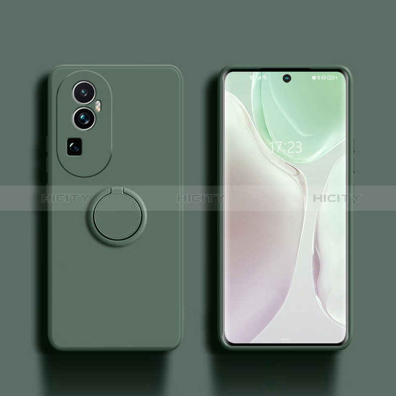 Custodia Silicone Ultra Sottile Morbida Cover con Magnetico Anello Supporto S01 per Oppo Reno10 Pro+ Plus 5G