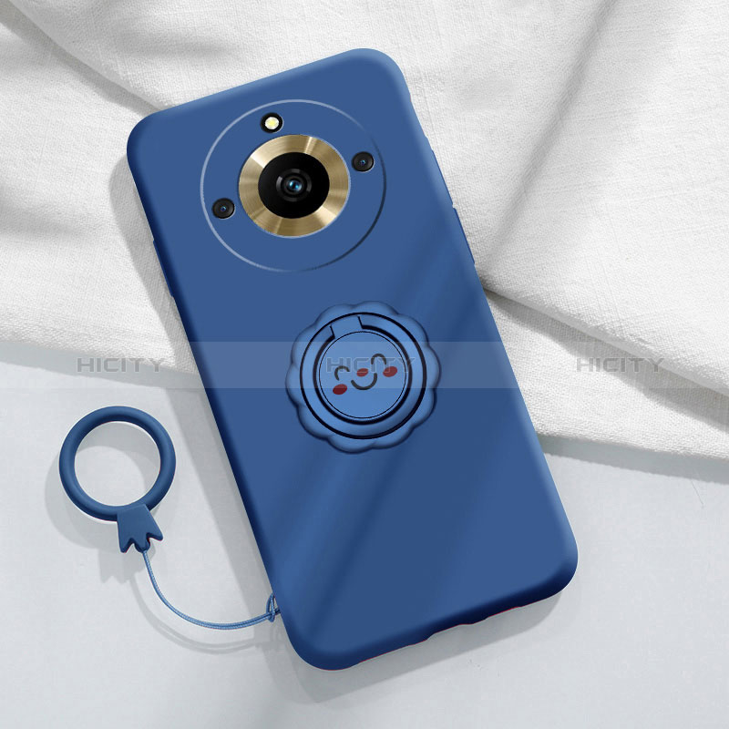 Custodia Silicone Ultra Sottile Morbida Cover con Magnetico Anello Supporto S01 per Realme 11 Pro 5G