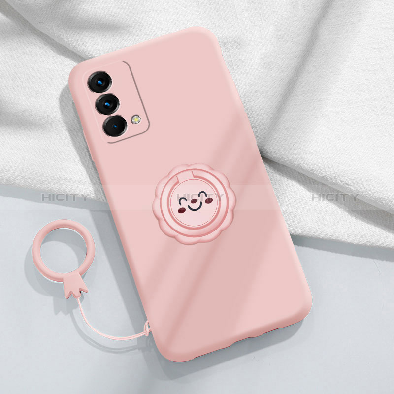 Custodia Silicone Ultra Sottile Morbida Cover con Magnetico Anello Supporto S01 per Realme GT Master 5G