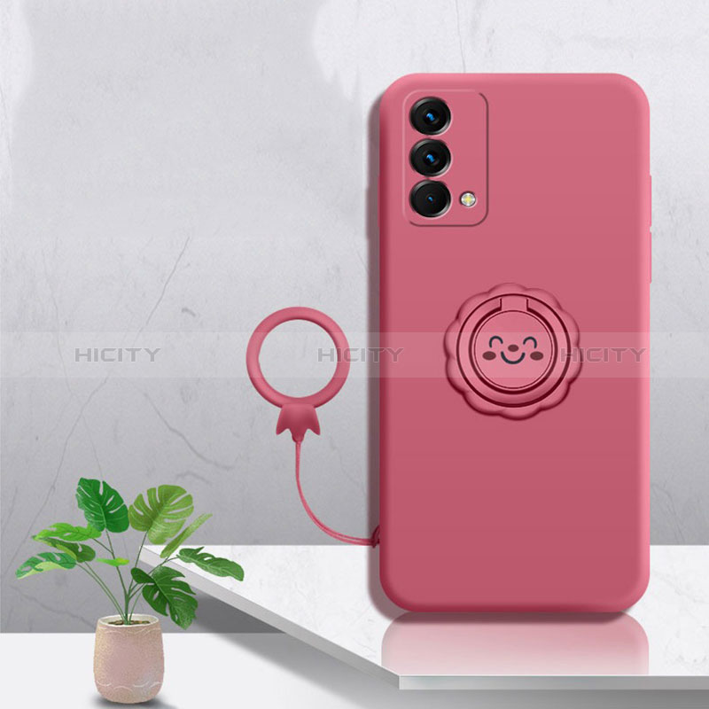 Custodia Silicone Ultra Sottile Morbida Cover con Magnetico Anello Supporto S01 per Realme GT Master 5G