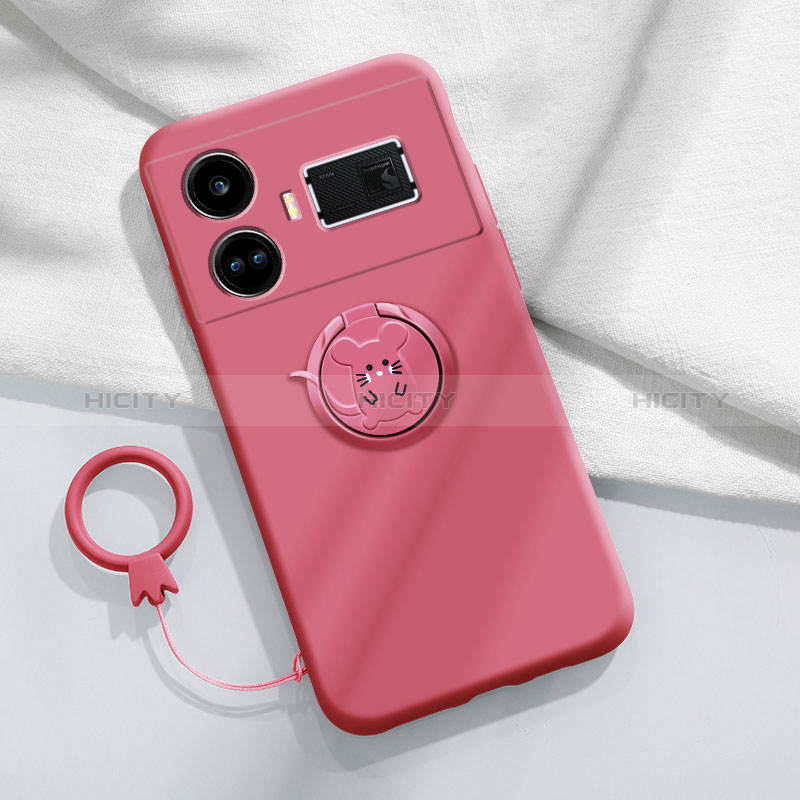 Custodia Silicone Ultra Sottile Morbida Cover con Magnetico Anello Supporto S01 per Realme GT Neo5 240W 5G