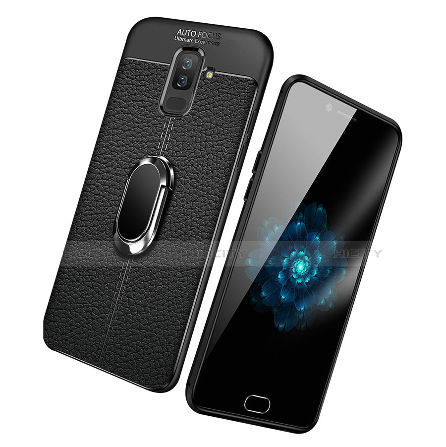 Custodia Silicone Ultra Sottile Morbida Cover con Magnetico Anello Supporto S01 per Samsung Galaxy A6 Plus