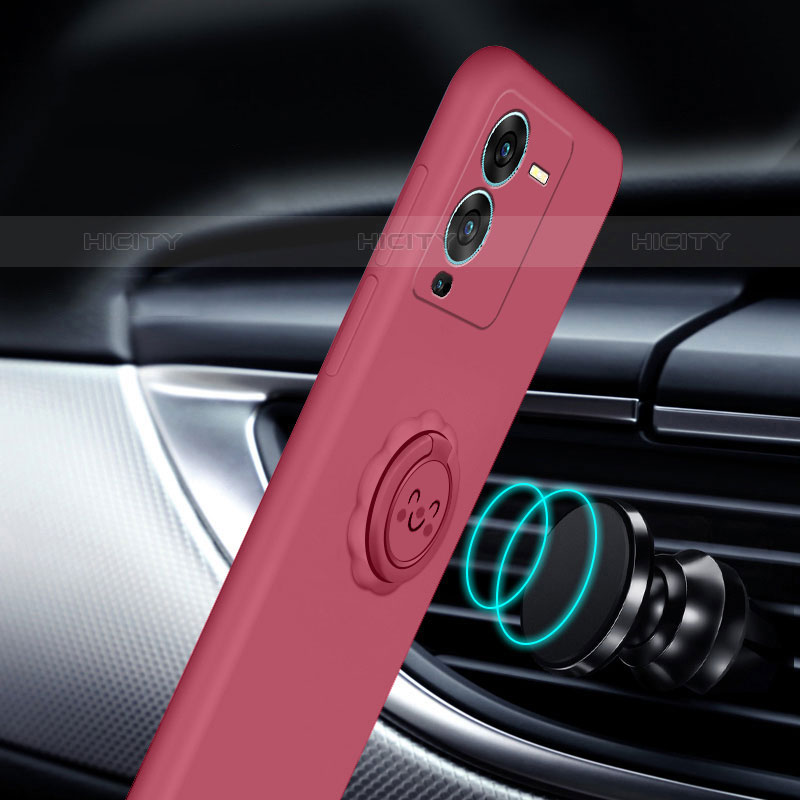 Custodia Silicone Ultra Sottile Morbida Cover con Magnetico Anello Supporto S01 per Vivo V25 Pro 5G