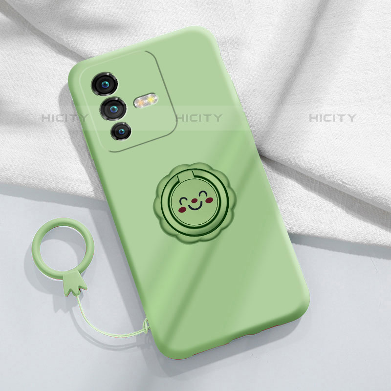 Custodia Silicone Ultra Sottile Morbida Cover con Magnetico Anello Supporto S01 per Vivo V25 Pro 5G