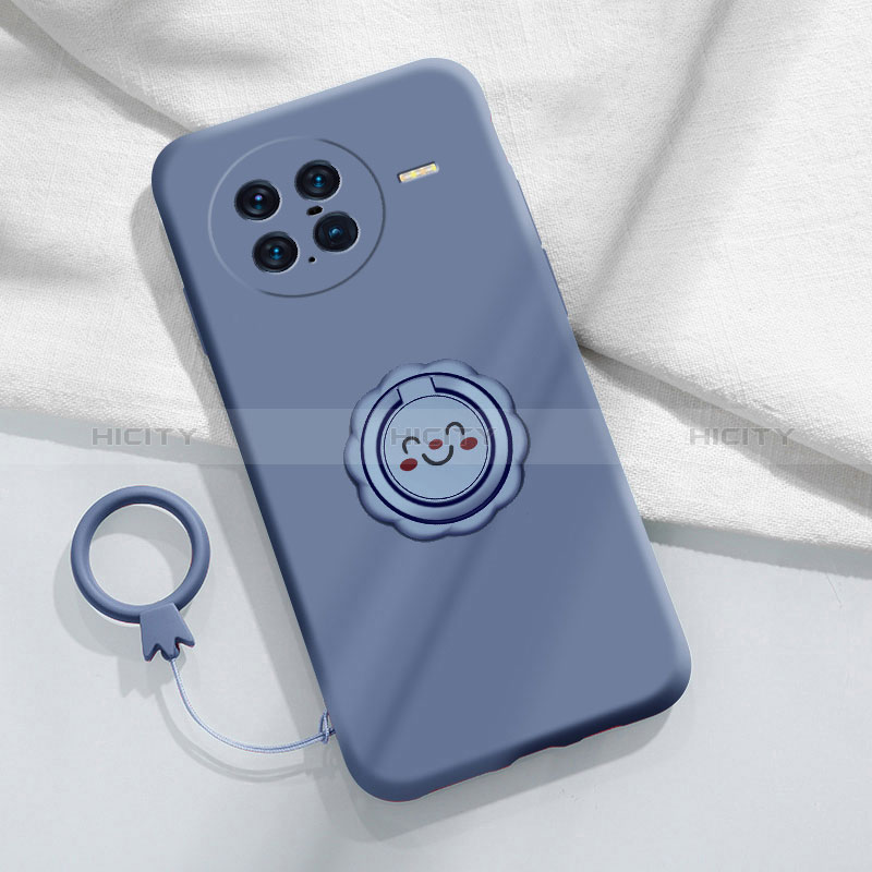 Custodia Silicone Ultra Sottile Morbida Cover con Magnetico Anello Supporto S01 per Vivo X Note